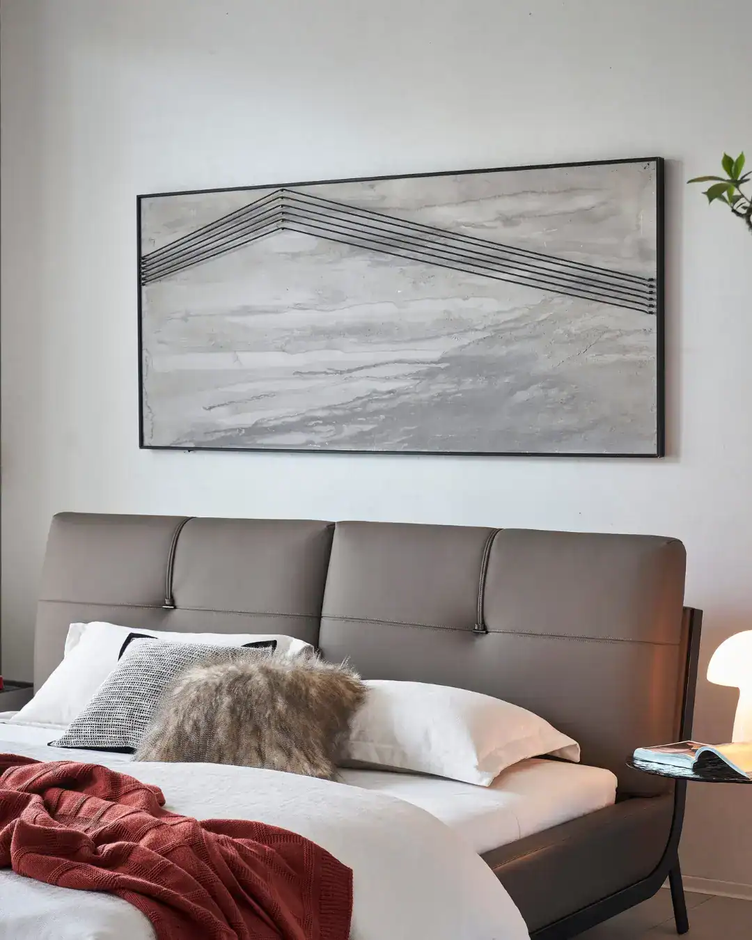 Modern Dainty Bed with upholstered headboard in a stylish bedroom setting.