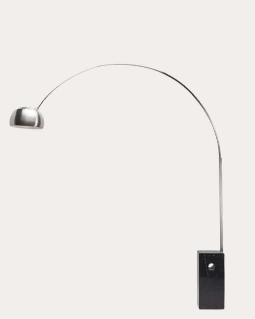 Modern large rectangular marble-based floor lamp with black finish and sleek design.
