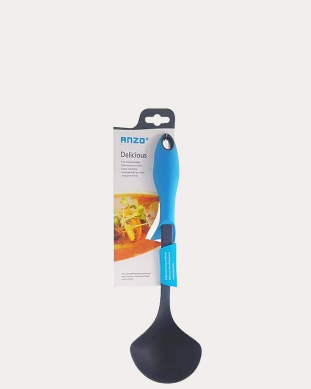 Anzo soup server ladle for serving hot soups and stews in the kitchen or at the dining table.