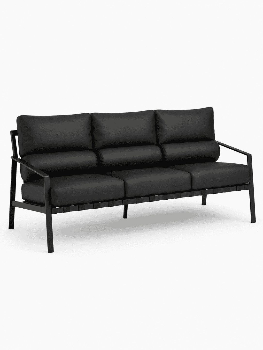 Metal Framed Leather Sofa - Image 6