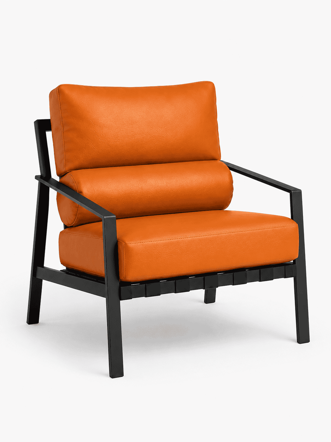 Metal Framed Leather Sofa - Image 7