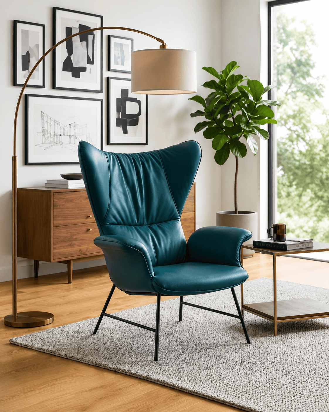 SIngle Arm Chair Teal