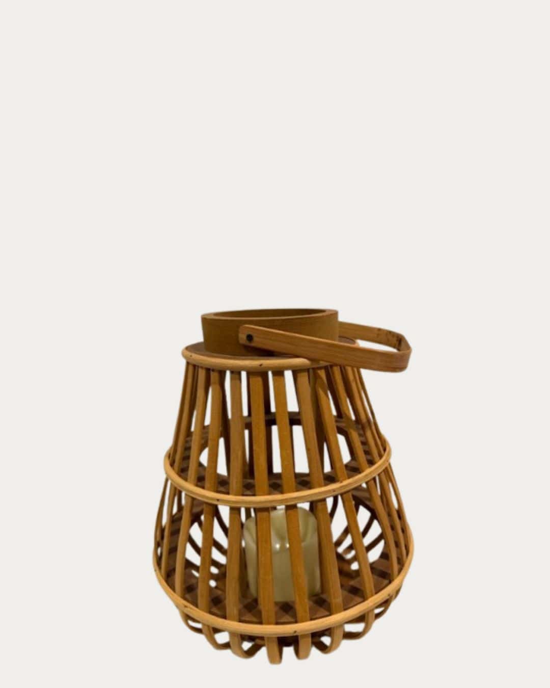 Brown Rattan Led Lantern for outdoor decor, stylish and eco-friendly lighting solution.