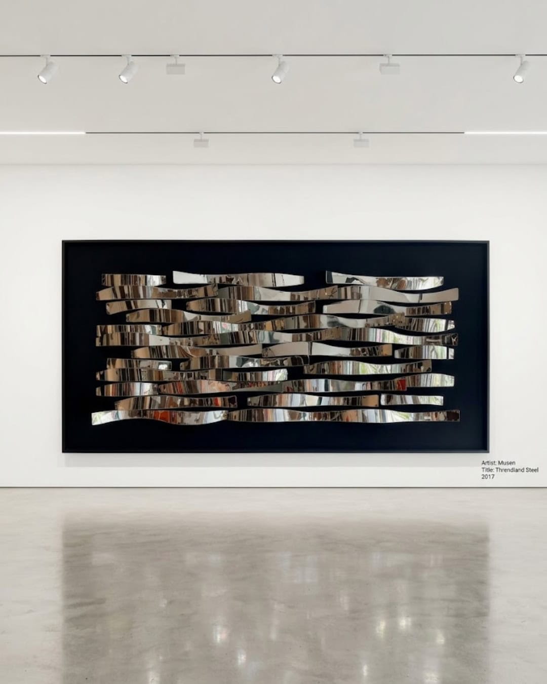 Black Rectangular With Silver Flaps In Lay Wall Art - Image 2