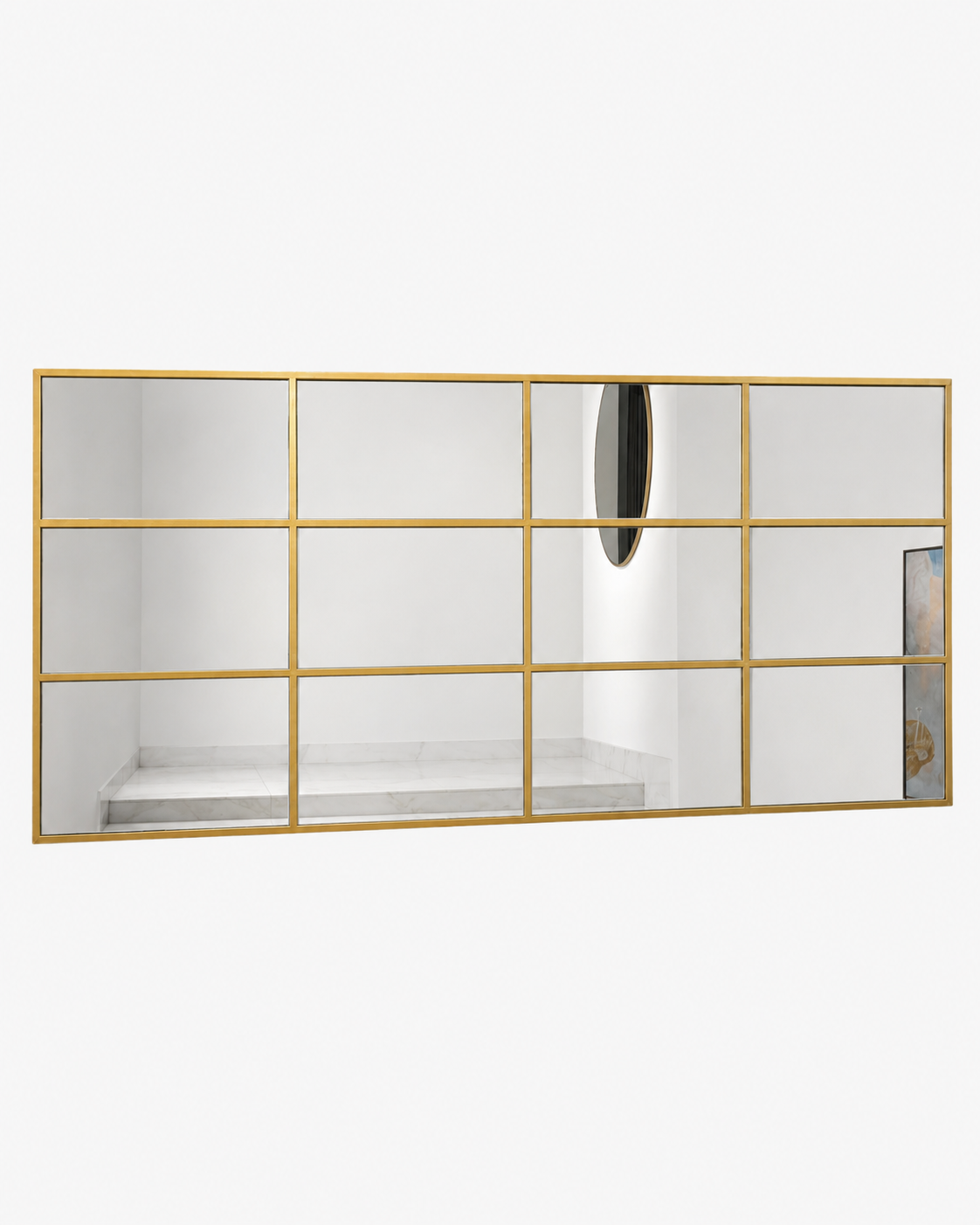Gold Full Length Window Leaner Mirror