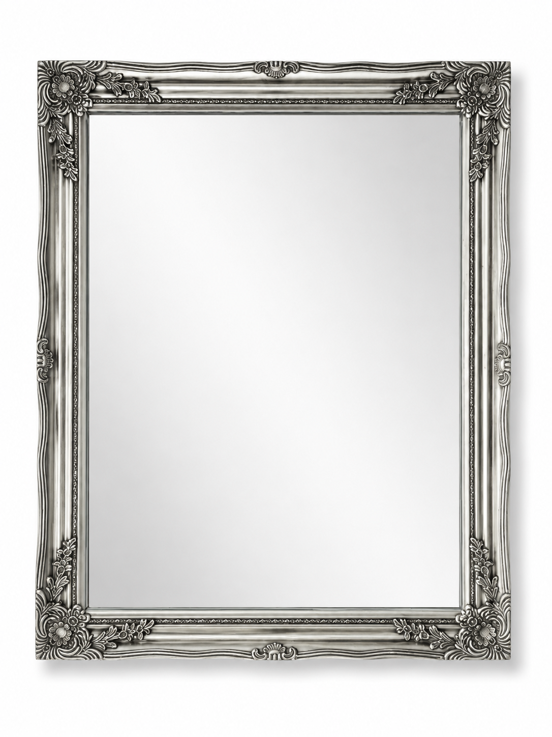 Big Silver Antique Ornate Mirror