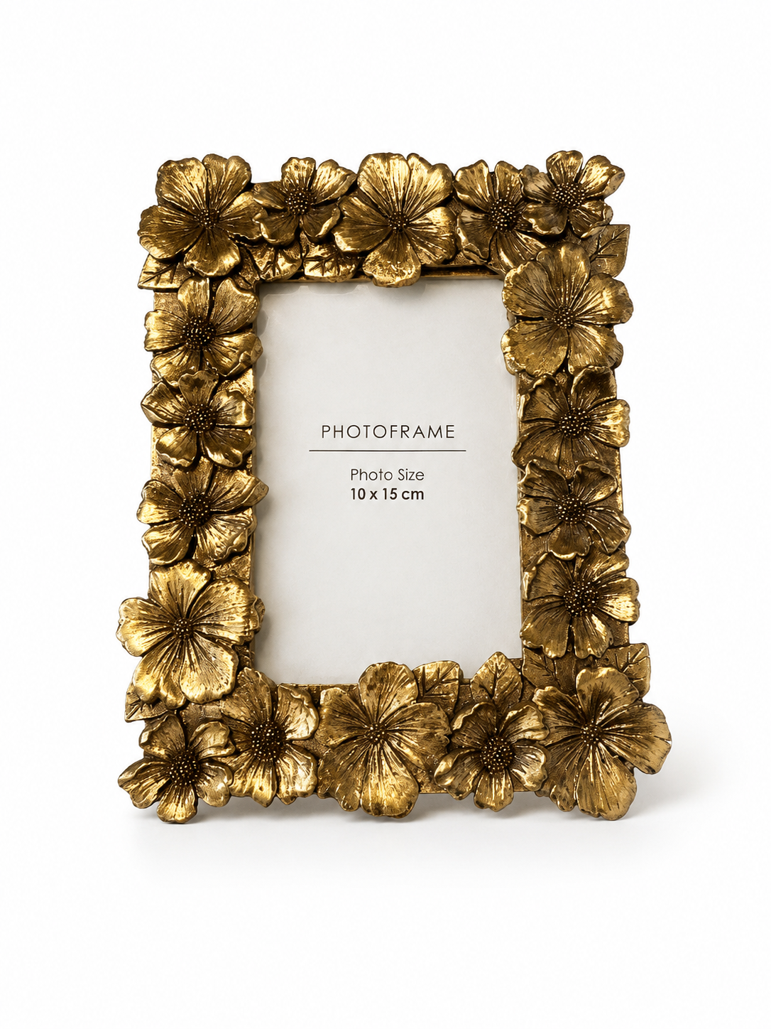 Gold Floral Design Photo Frame