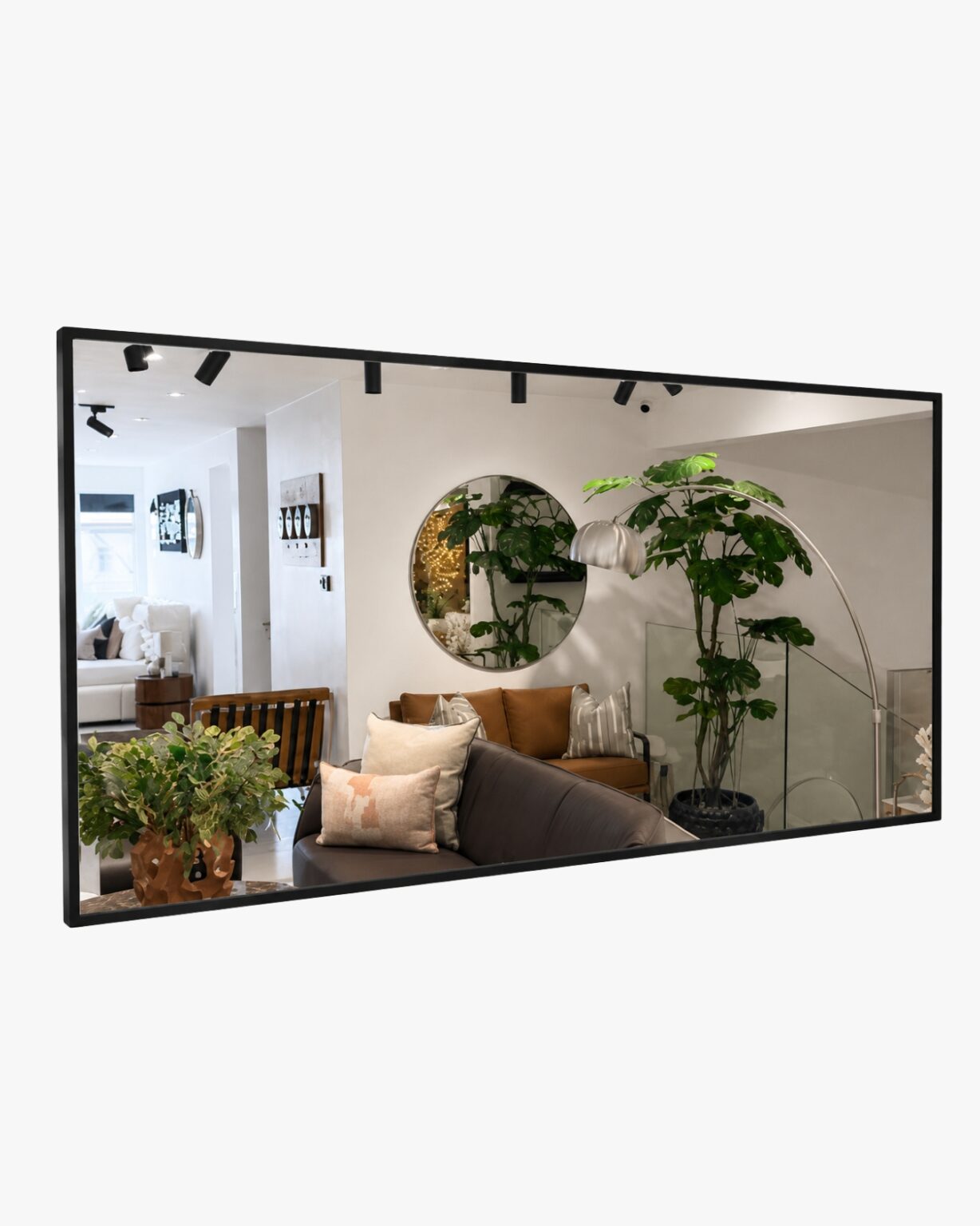 Big Rectangular Matte Black Mirror