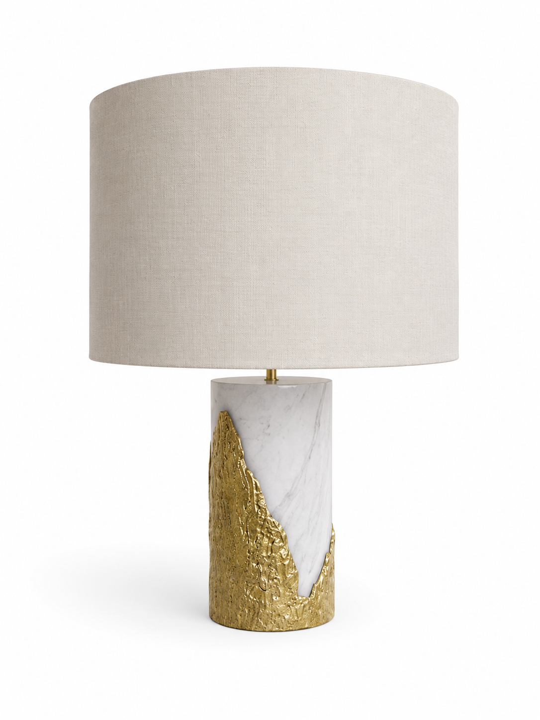 Cream Circular Lamp With Copper Drip