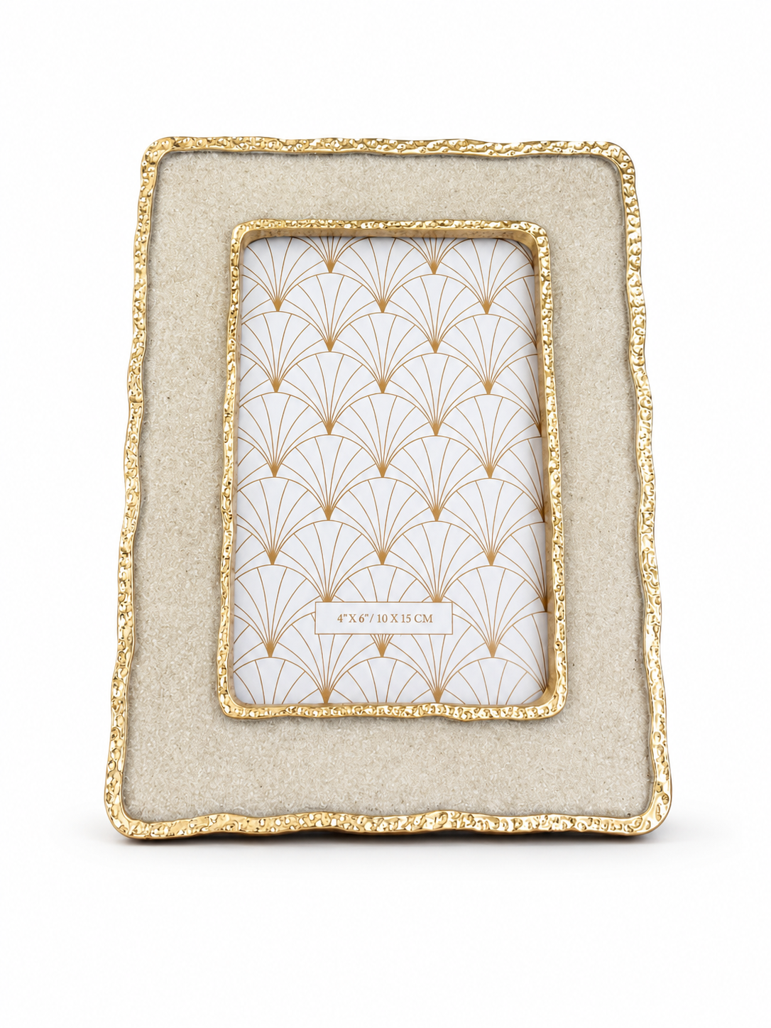 Grey Stone With Gold Trim Photo Frame 4 x 6