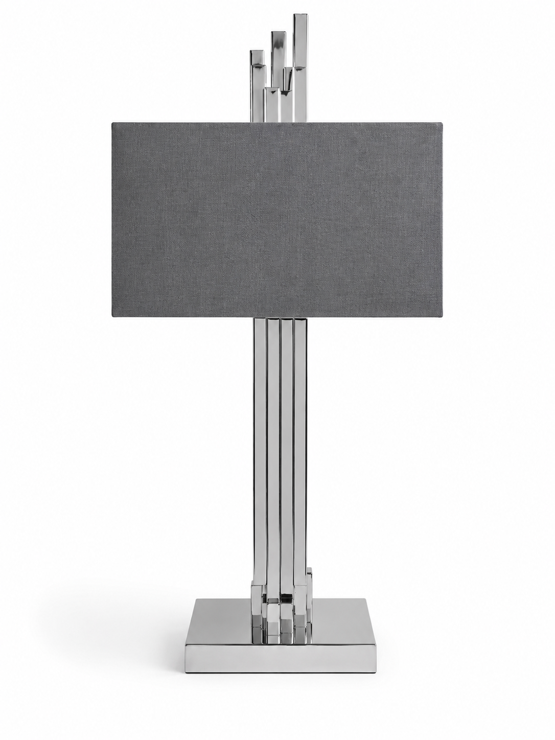 Black and Stainless Steel Rectangular Lamp