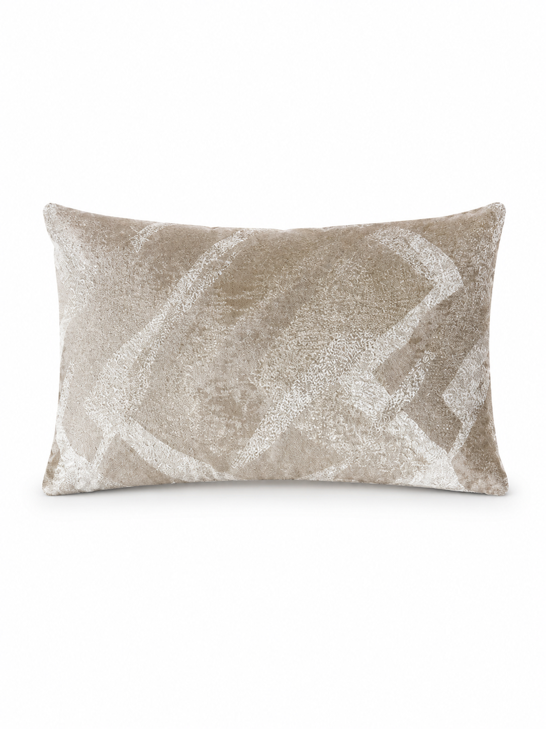 Small champagne jacquard feather filled throw pillow 25x47cm