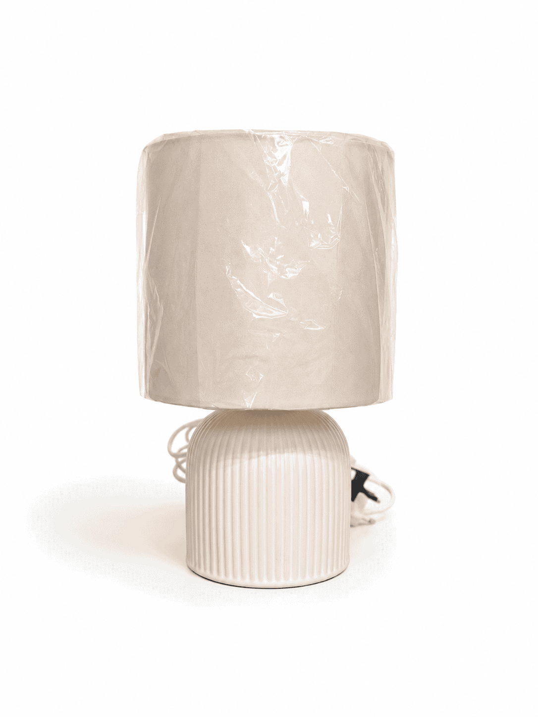 Small Ribbed Ceramic Table Lamp
