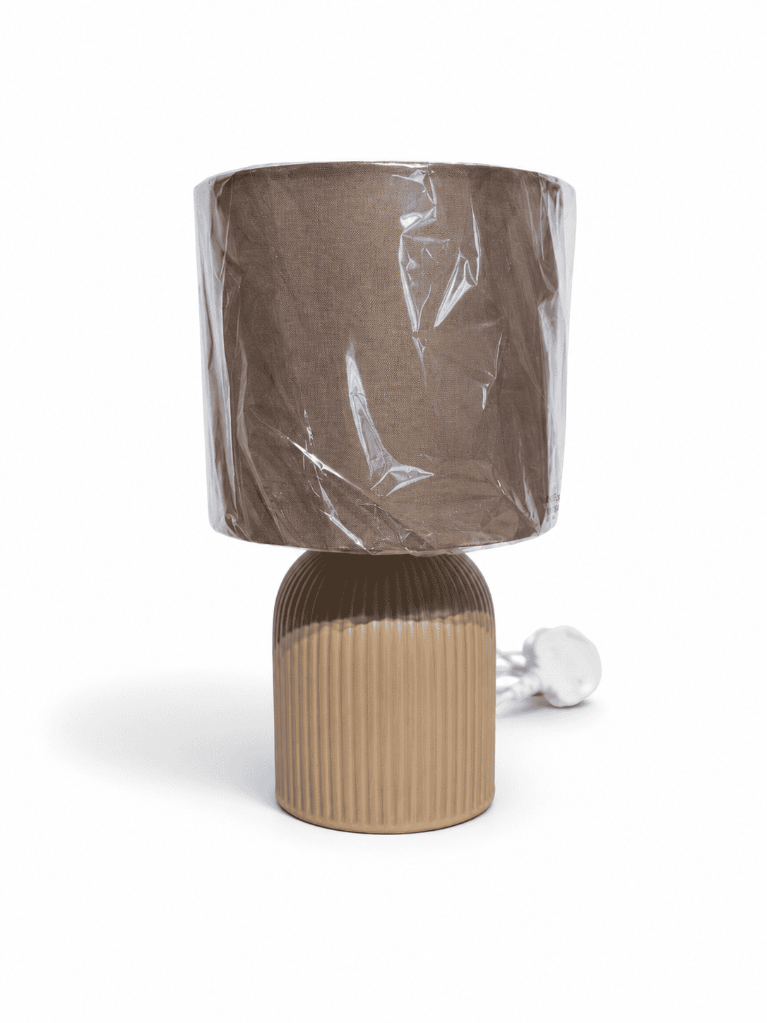 Small Ribbed Ceramic Table Lamp