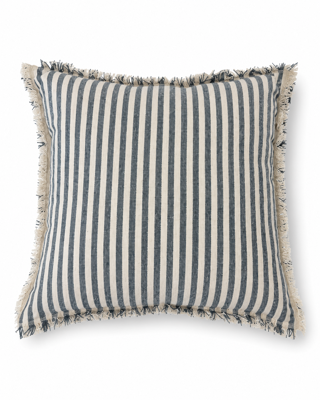 Blue and white striped throw pillow 50x50cm