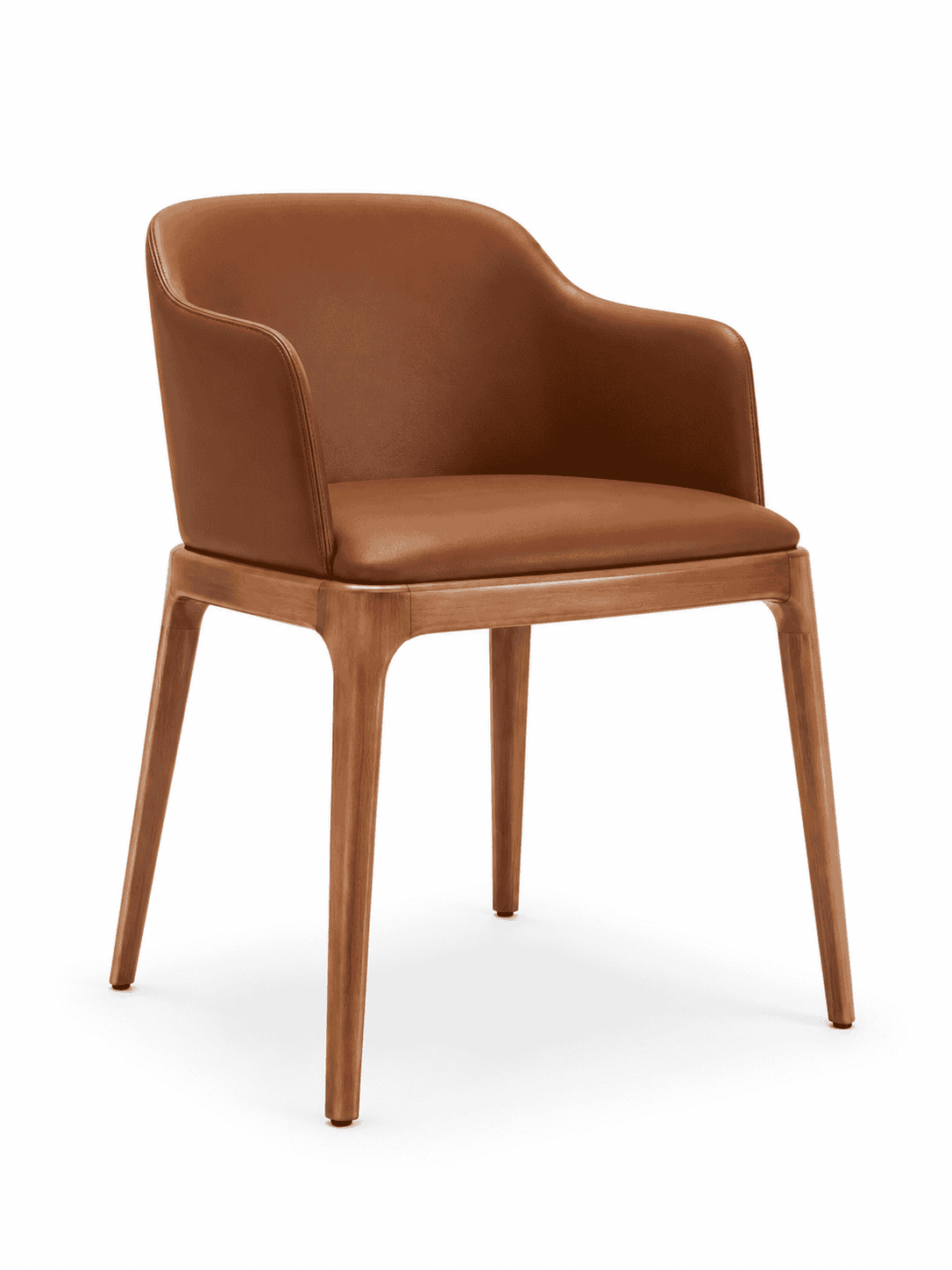 Brown Vegan Leather Dining Chair