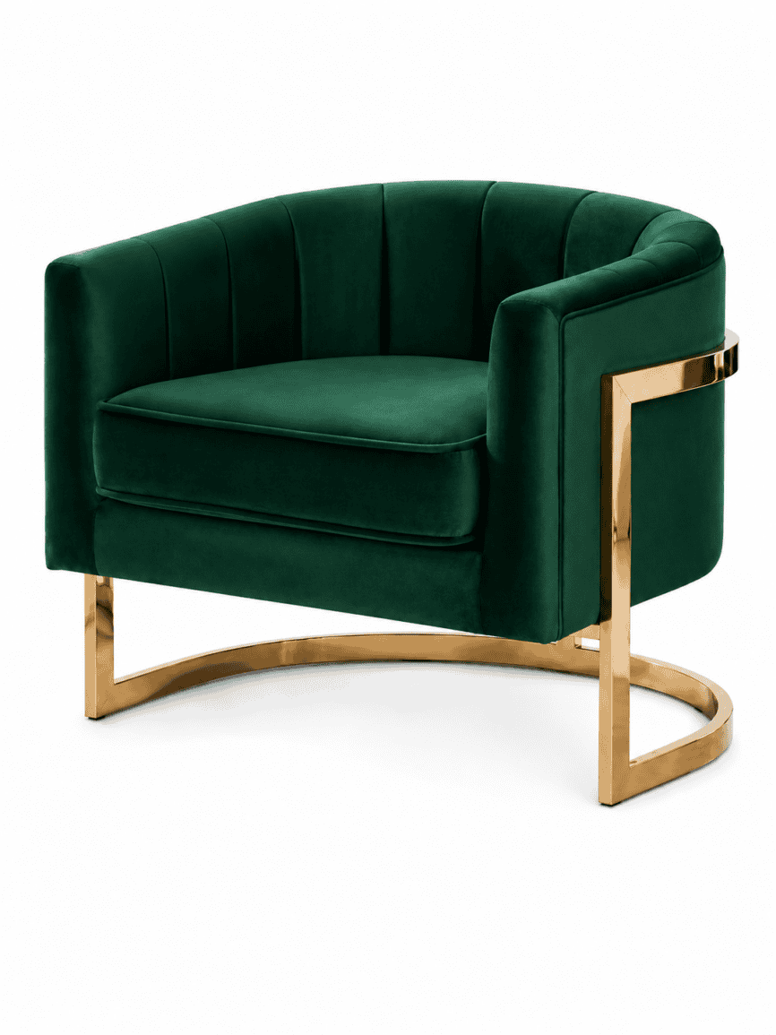 C-Curved Velvet Accent Chair