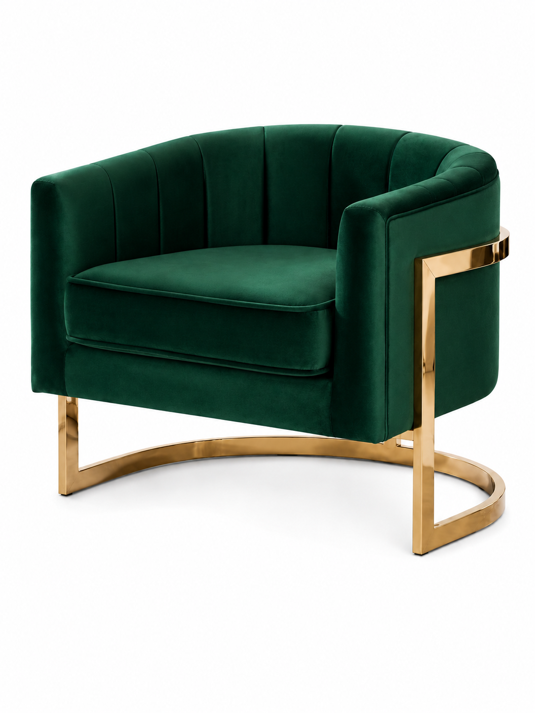 C-Curved Velvet Accent Chair