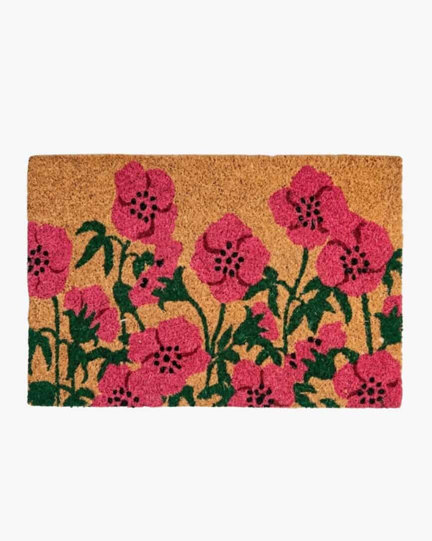 Palm Fibre Flowers Door Mat