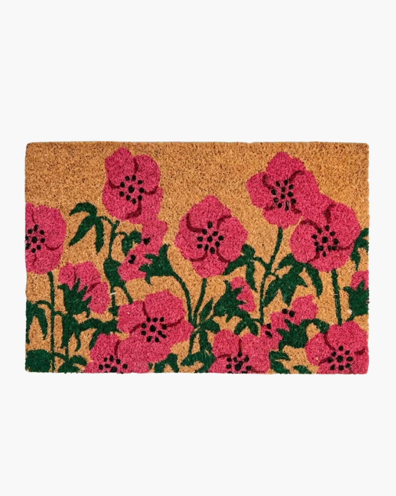 Palm Fibre Flowers Door Mat