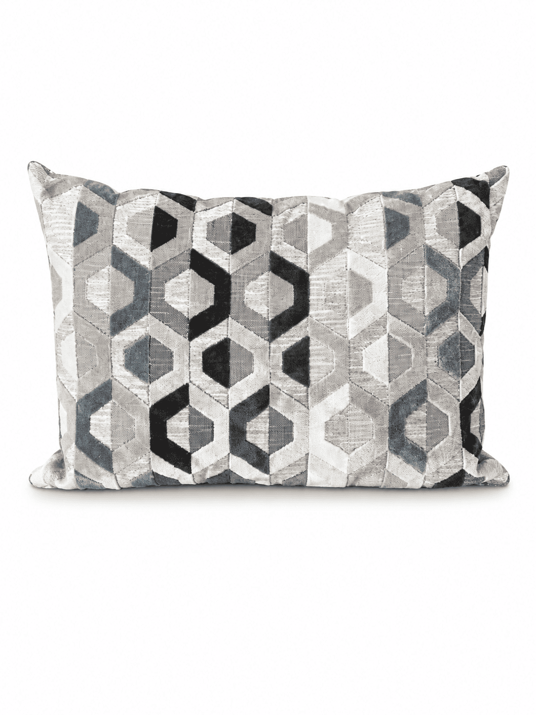 Grey and Brown Hexagon Patterned Throw Pillow 60 x 40cm