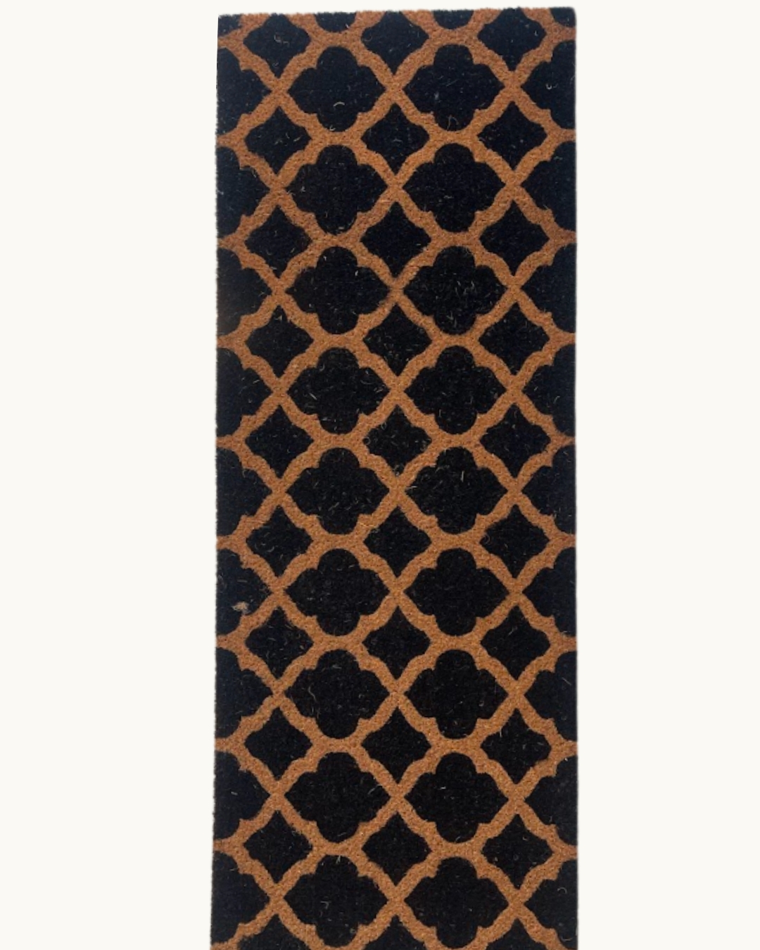 Palm Fibre Black and Tan Lattice Pattern Wide Door Mat