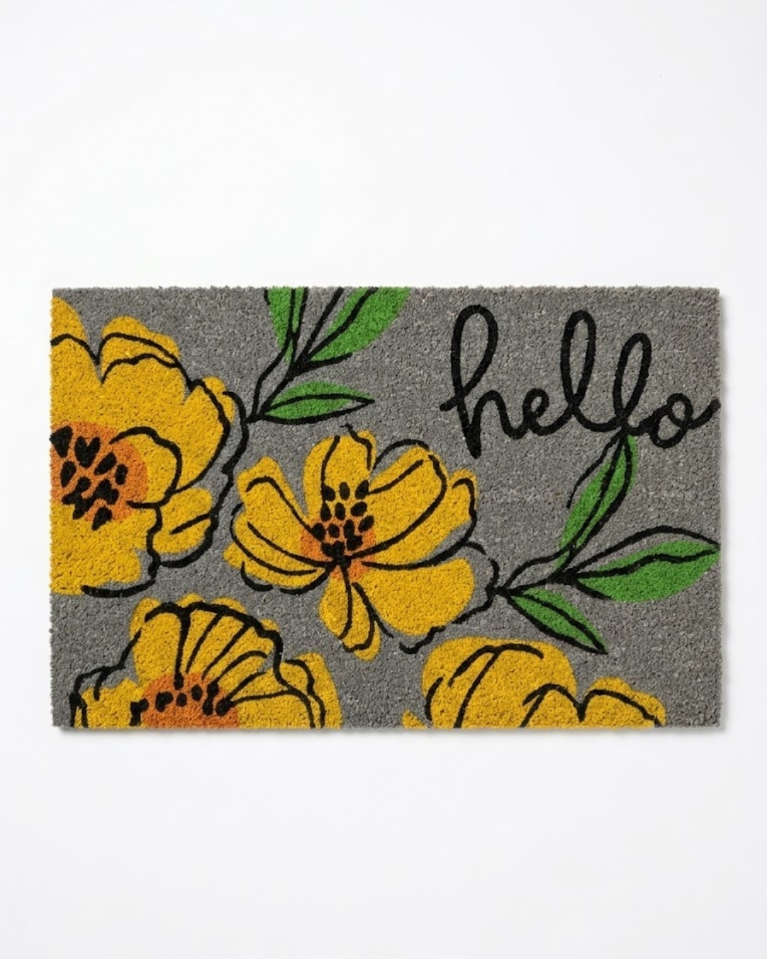 Palm Fibre Flowers Door Mat - Image 2