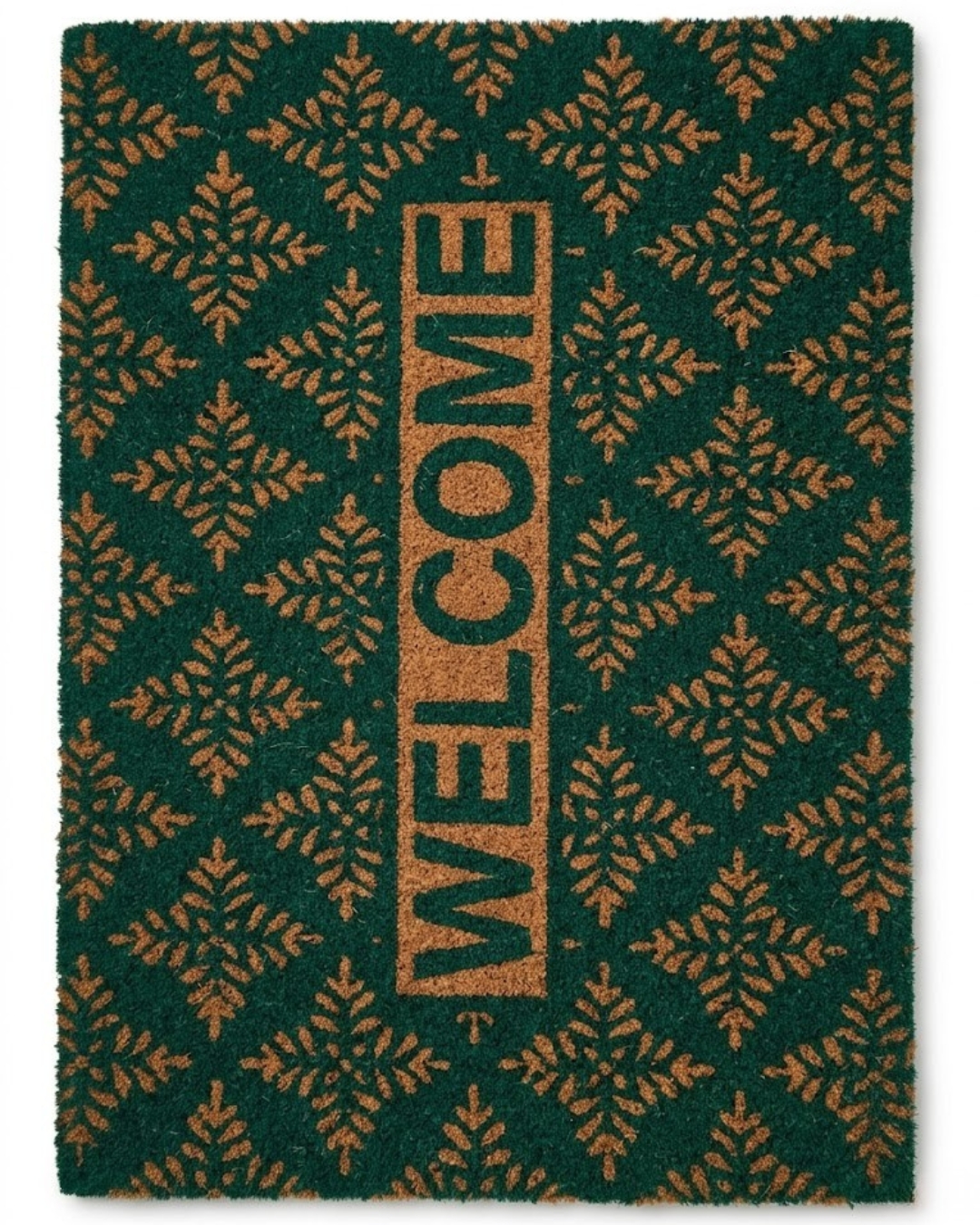 Green Leaf Welcome Door Mat