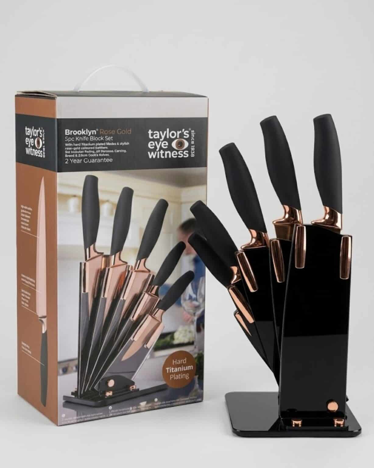 Taylor's Eye 5Pc Knife Block With Titanium