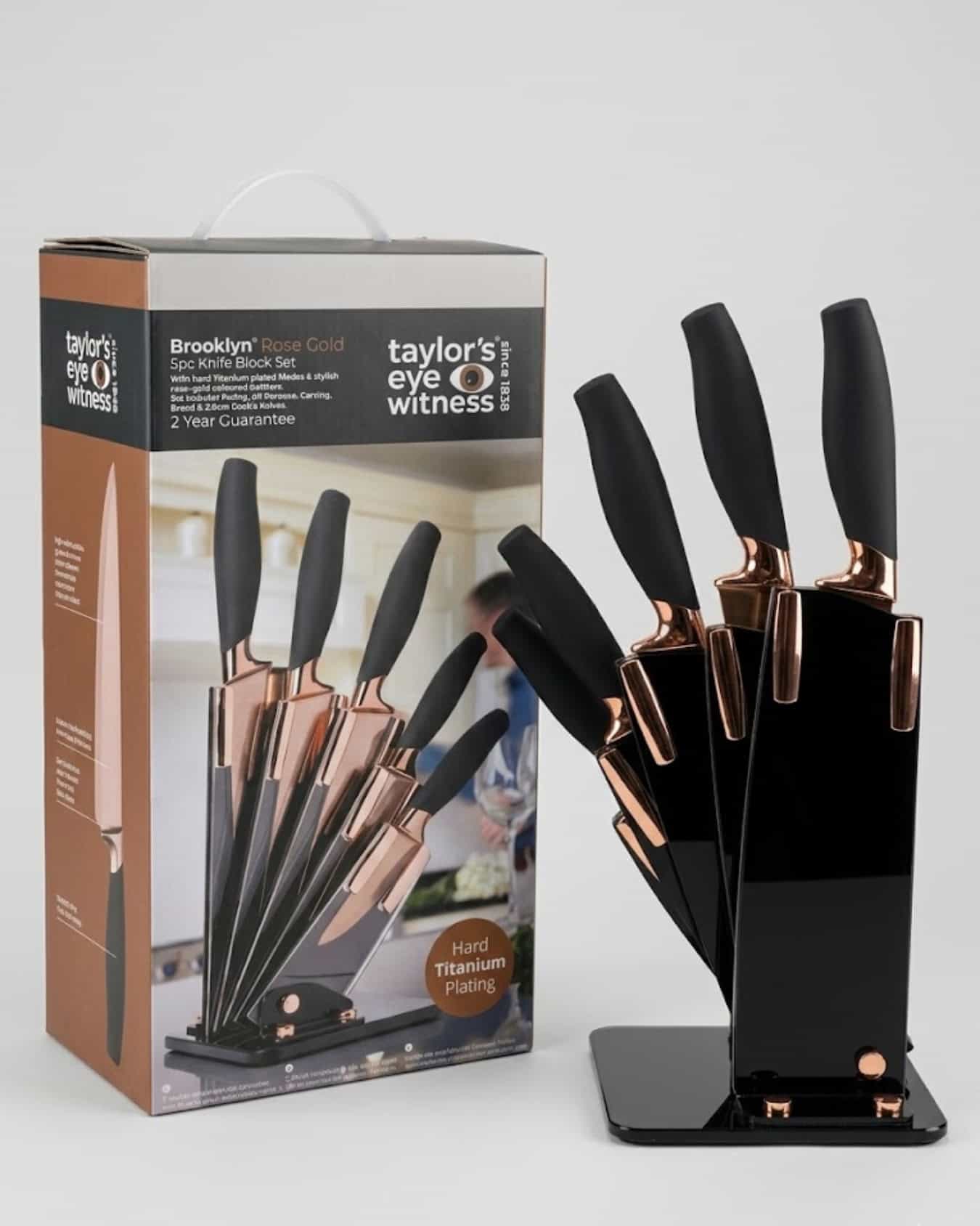 Taylor's Eye 5Pc Knife Block With Titanium