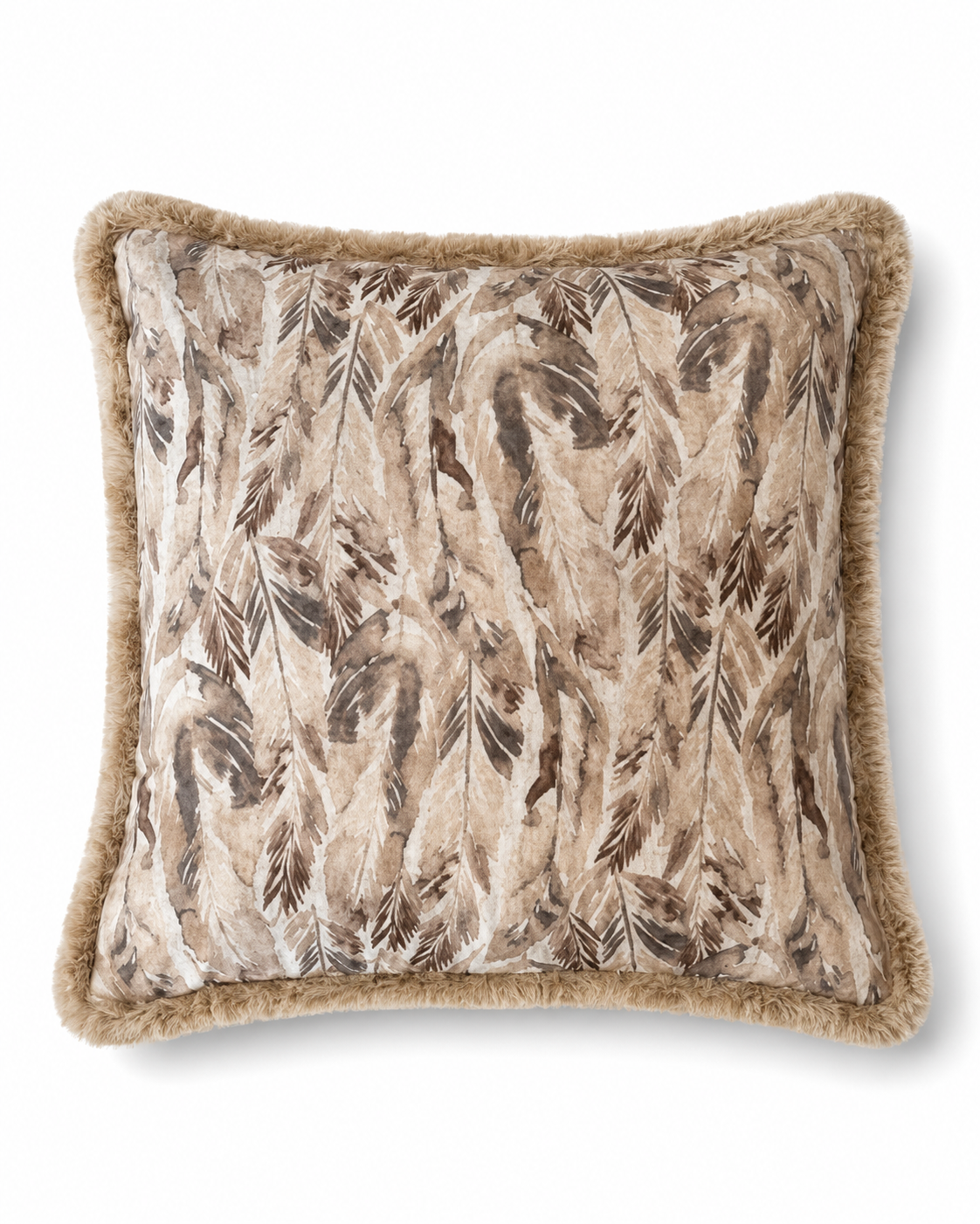 Malini beige paded feather throw pillow 45x45cm
