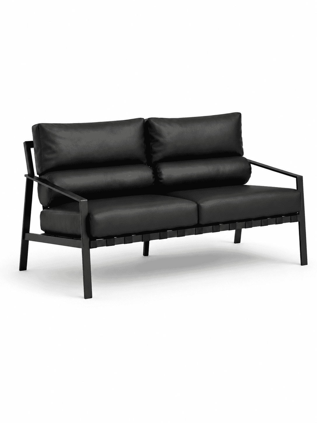 Metal Framed Leather Sofa - Image 2