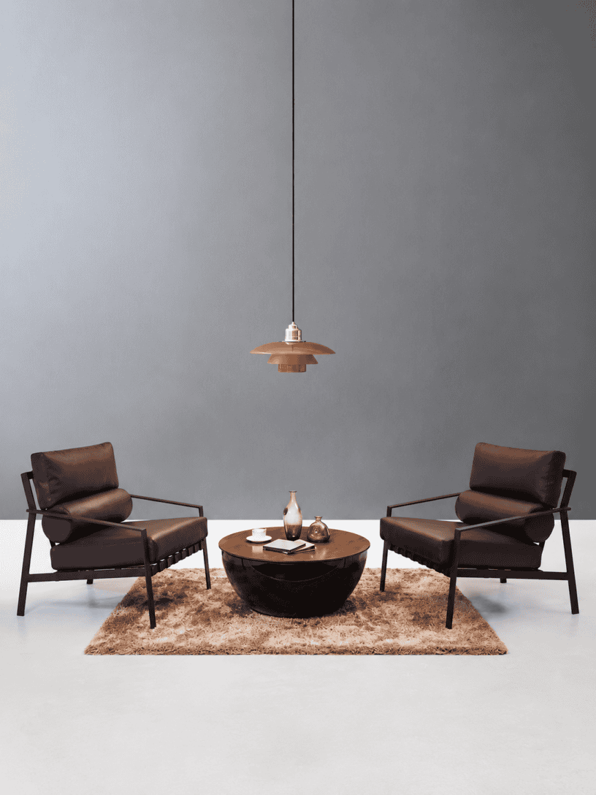 Metal Framed Leather Sofa (2)