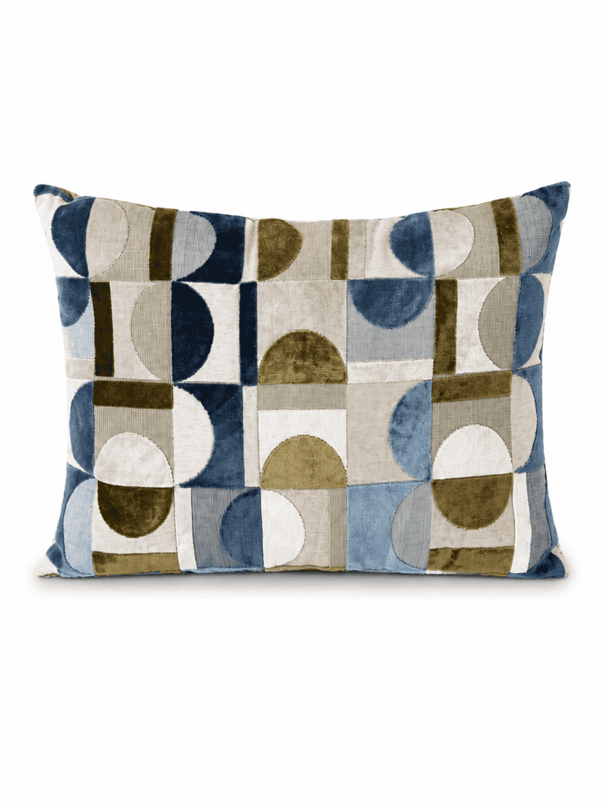 Multi color geometric patterned throw pillow 60x40cm