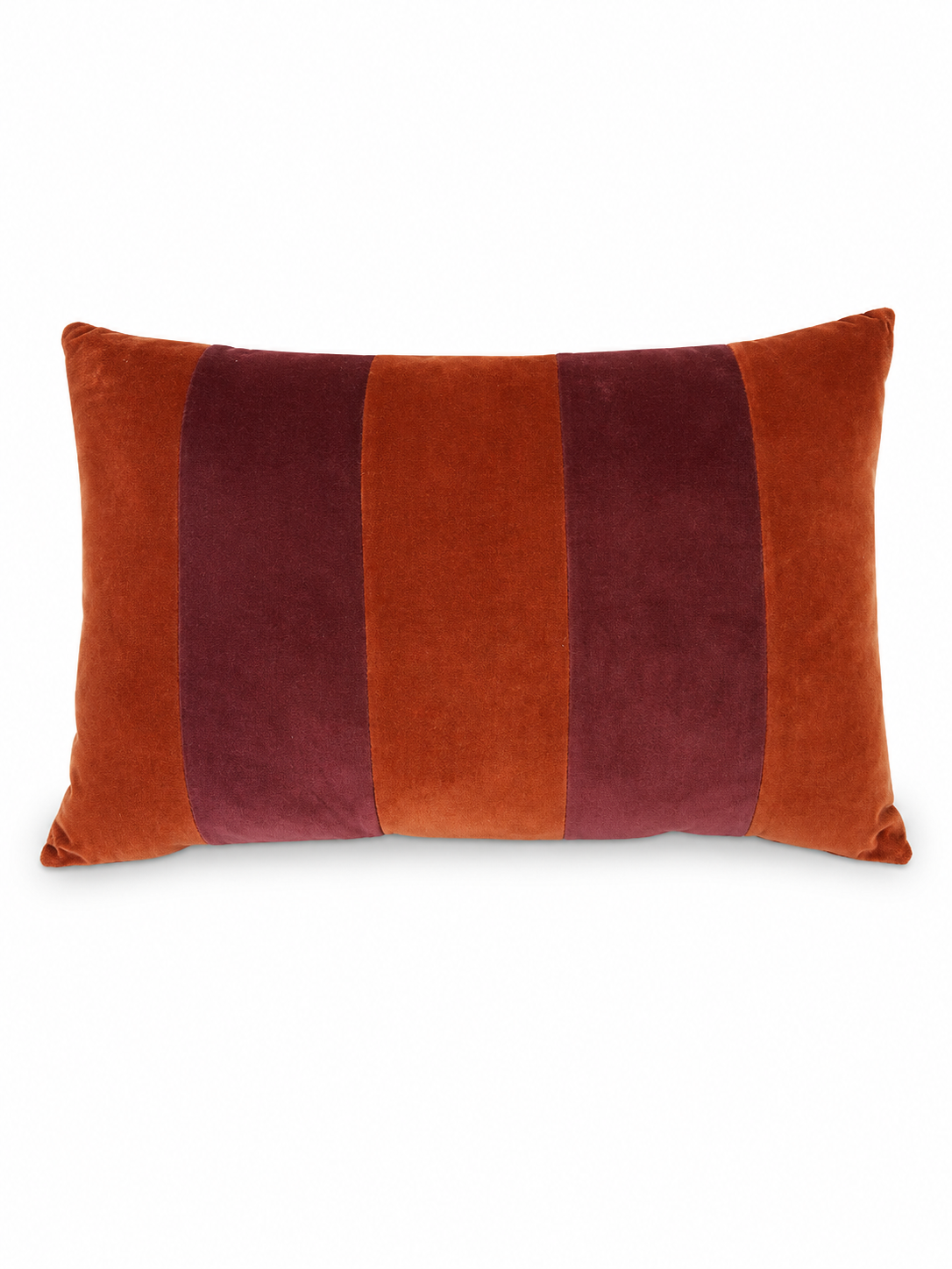 Orange and brown stripped rectangular patterned cushion 60x40cm