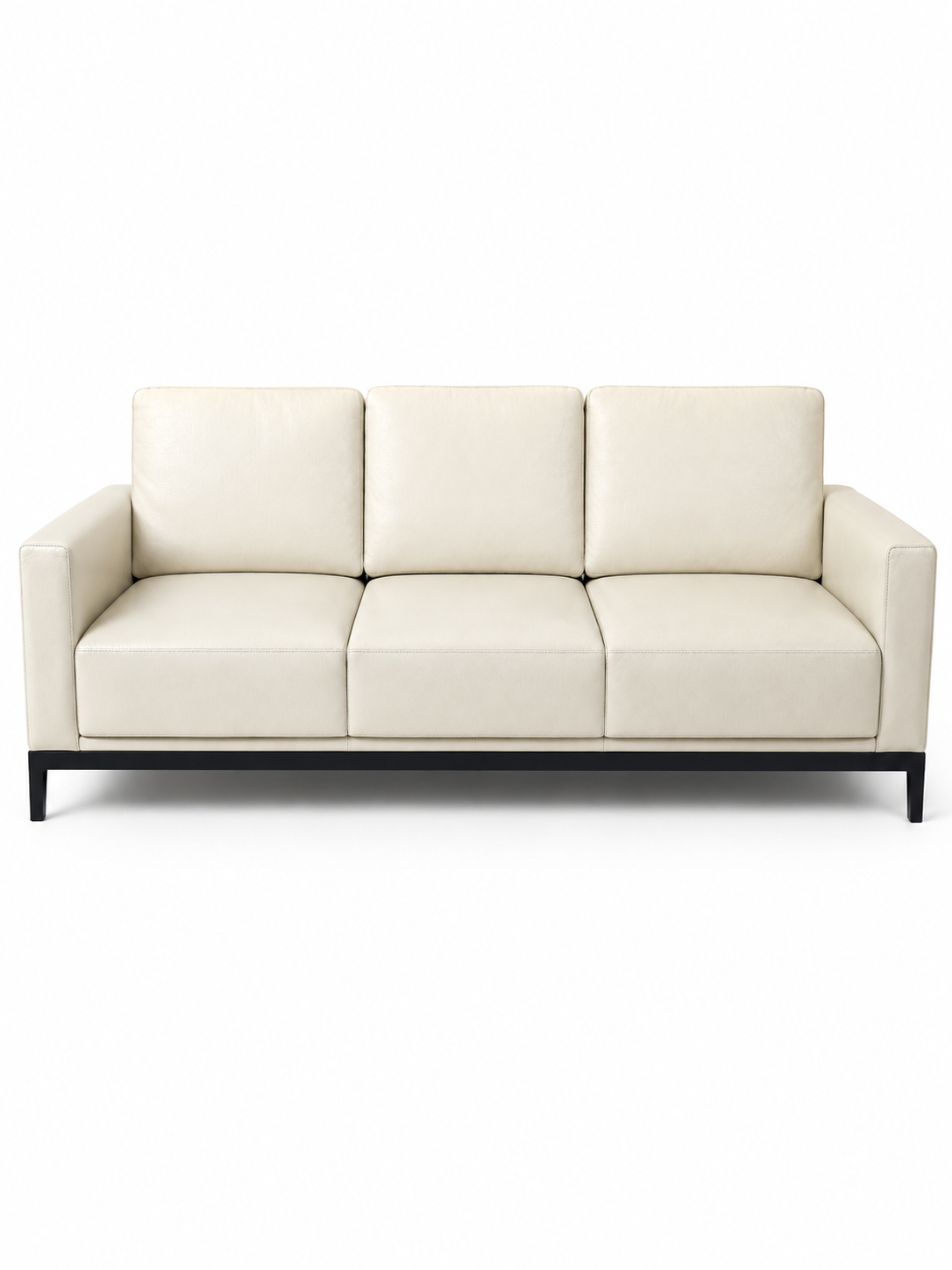 Real Leather Sofa with Wooden Frame