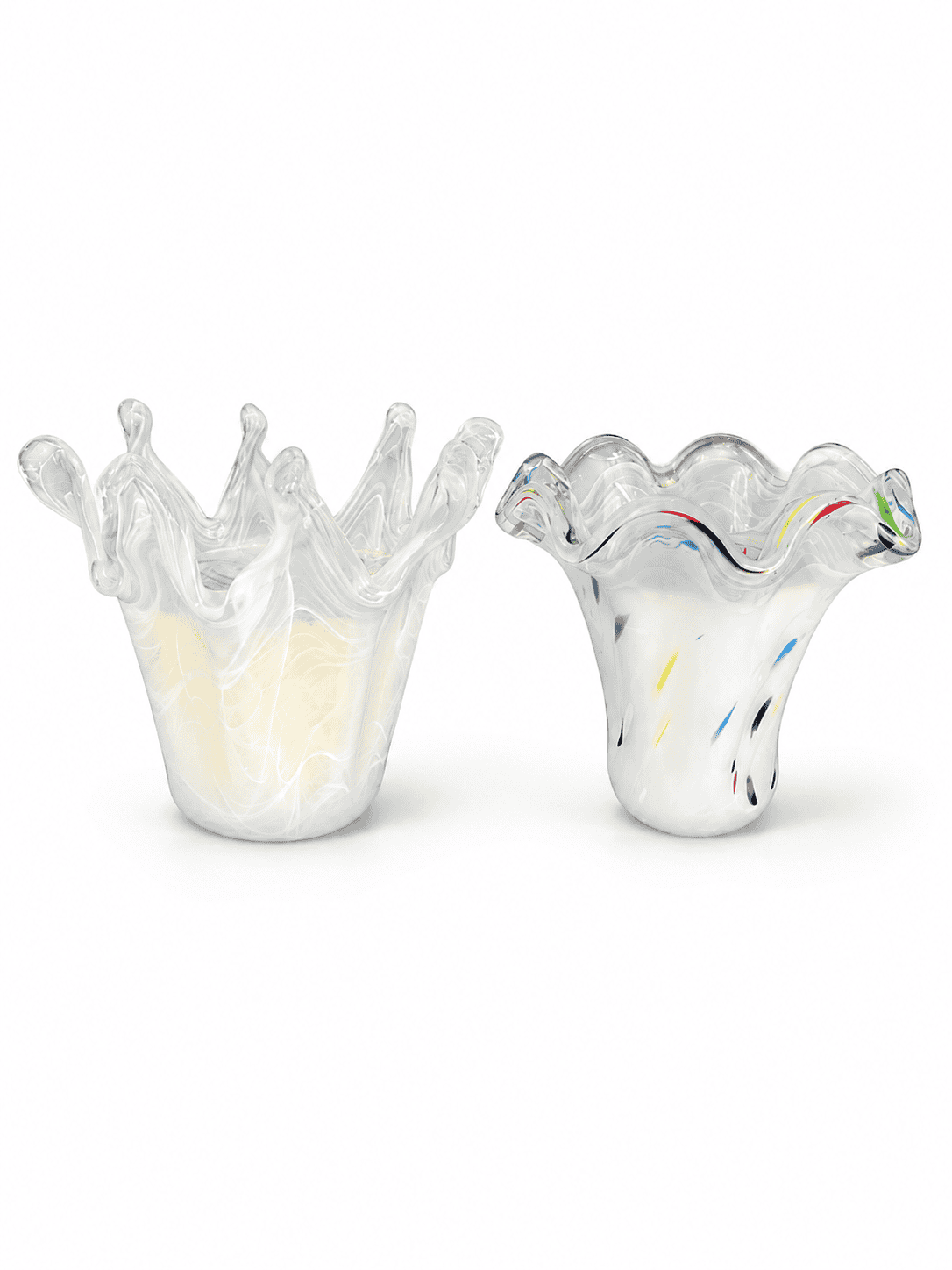 Scented Candle In White Murano Vase