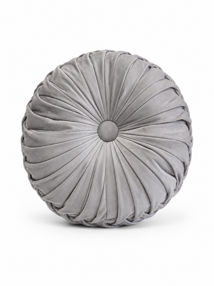 Round luxe throw pillow