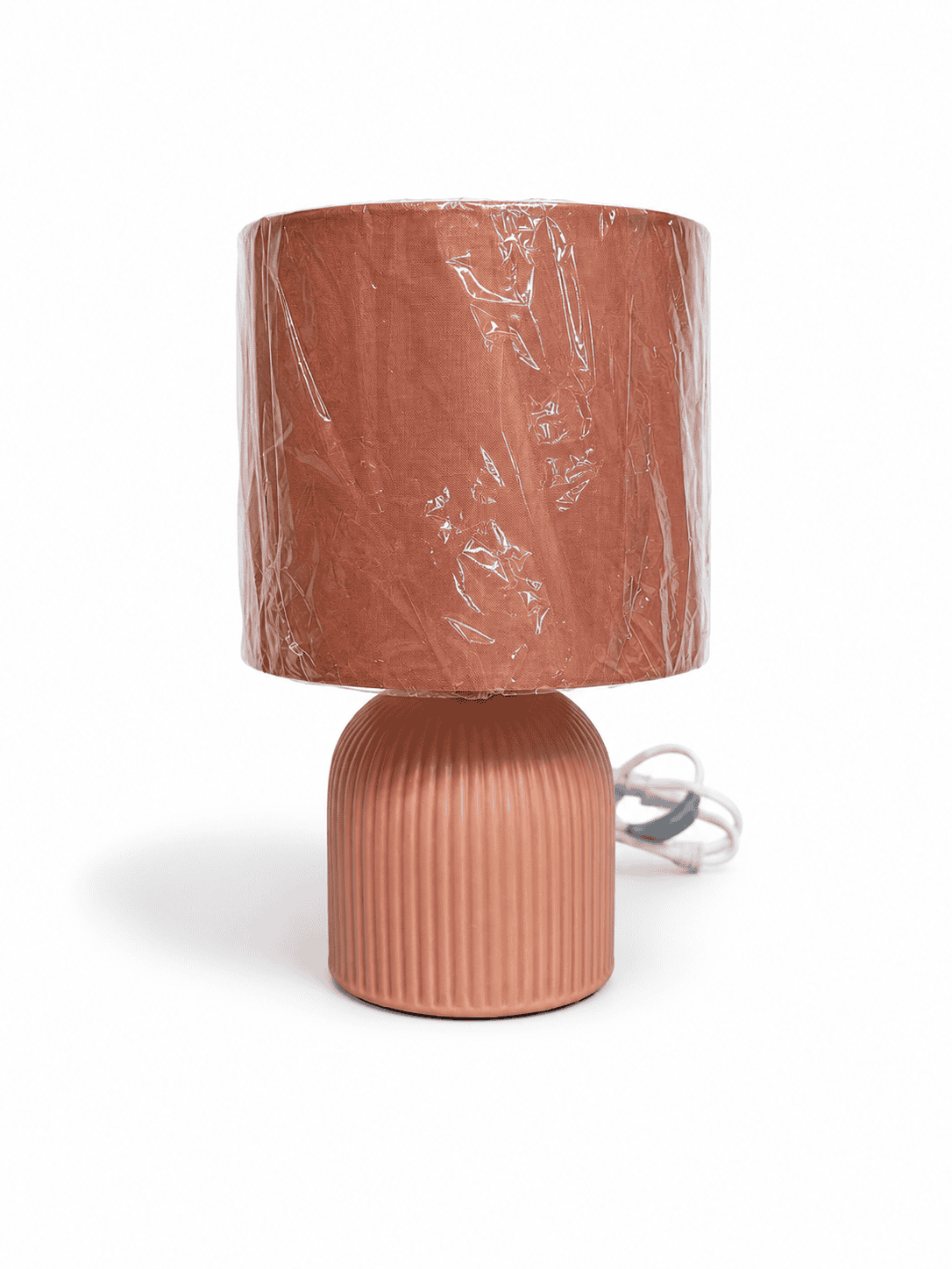 Small Ribbed Ceramic Table Lamp