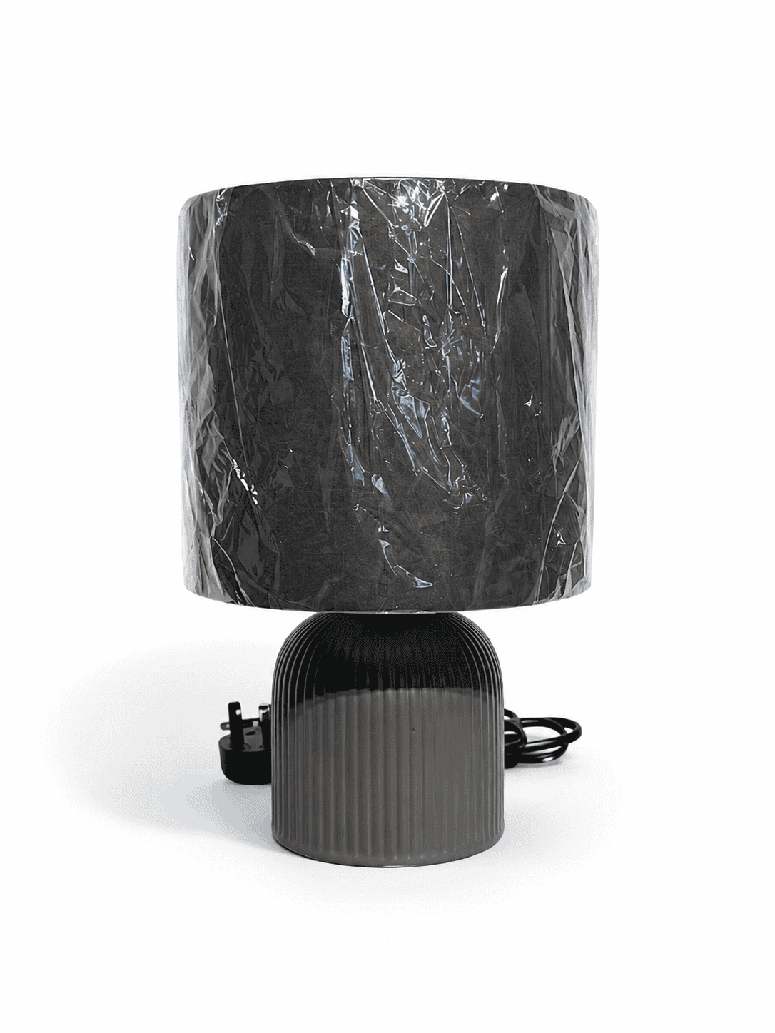 Small Ribbed Ceramic Table Lamp