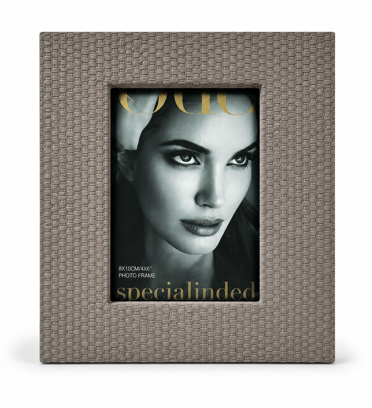 Small Grey Woven Leather Photo frame