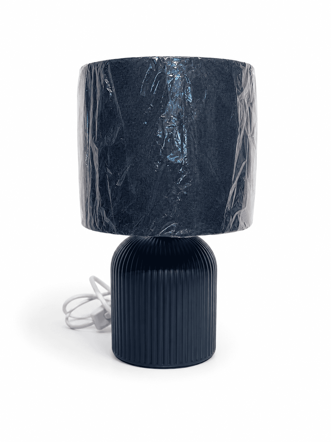 Small Ribbed Ceramic Table Lamp