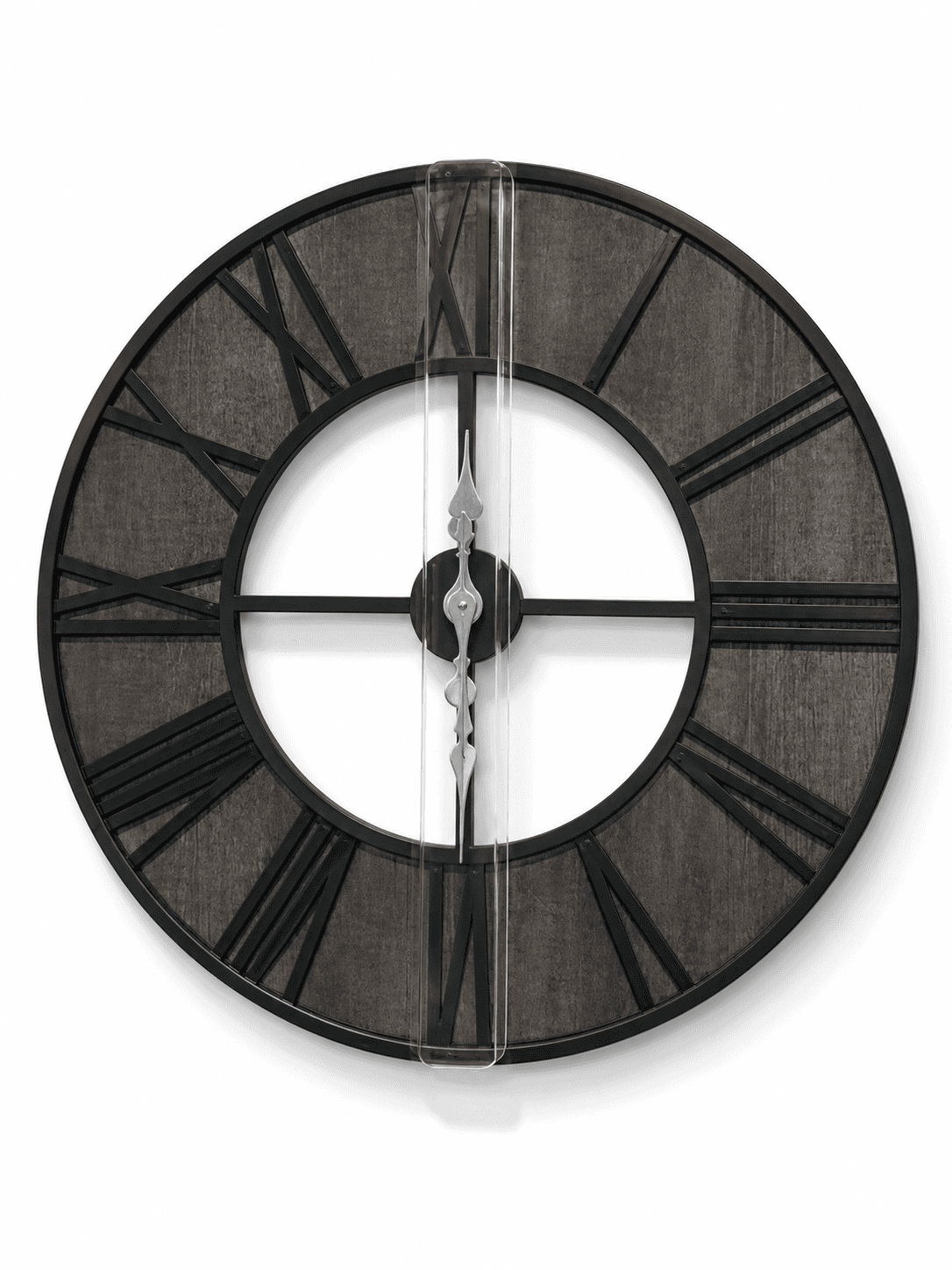 Industrial Skeleton Wall Clock (Charcoal)