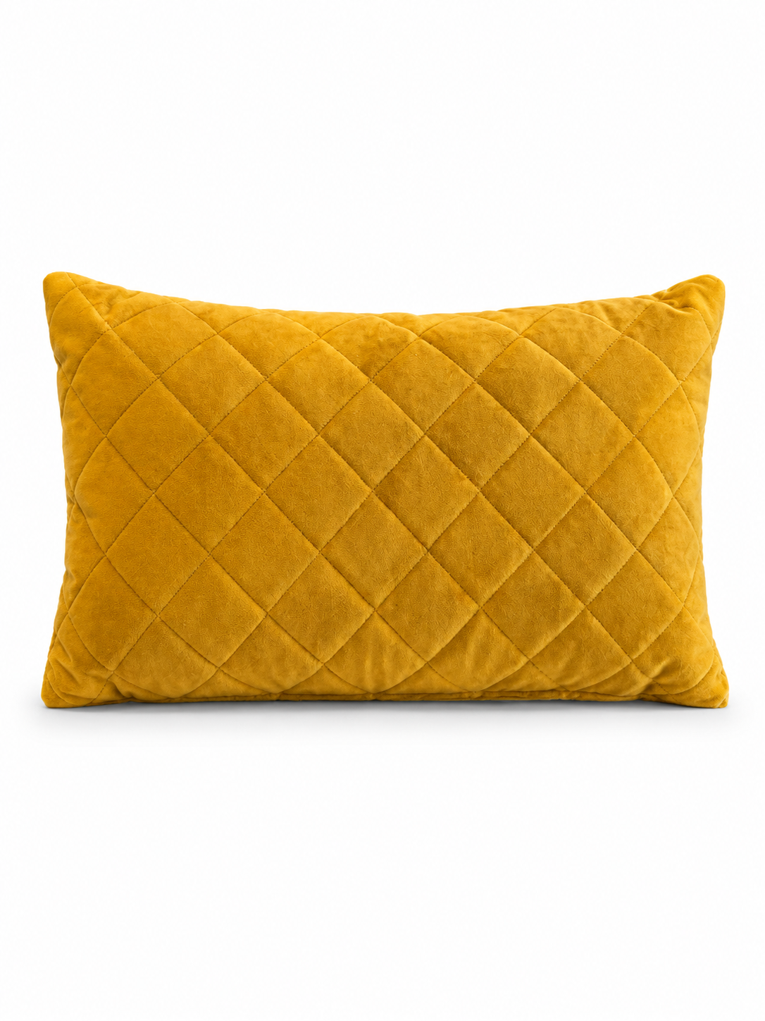 Mustard rectangular velvet throw pillow