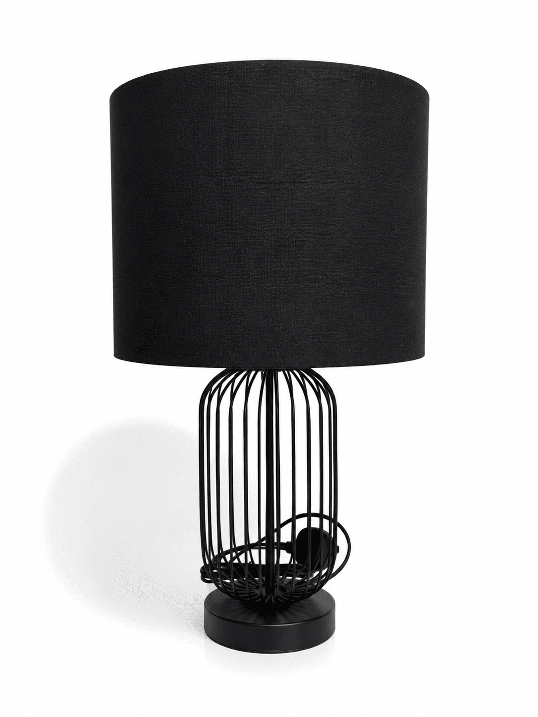 Black Metal Cage Design Table Lamp