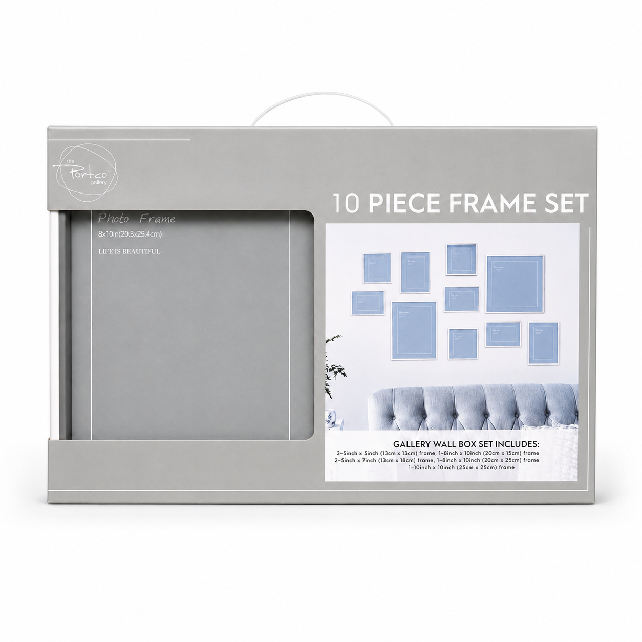 10 Pcs White & Grey Frame Set