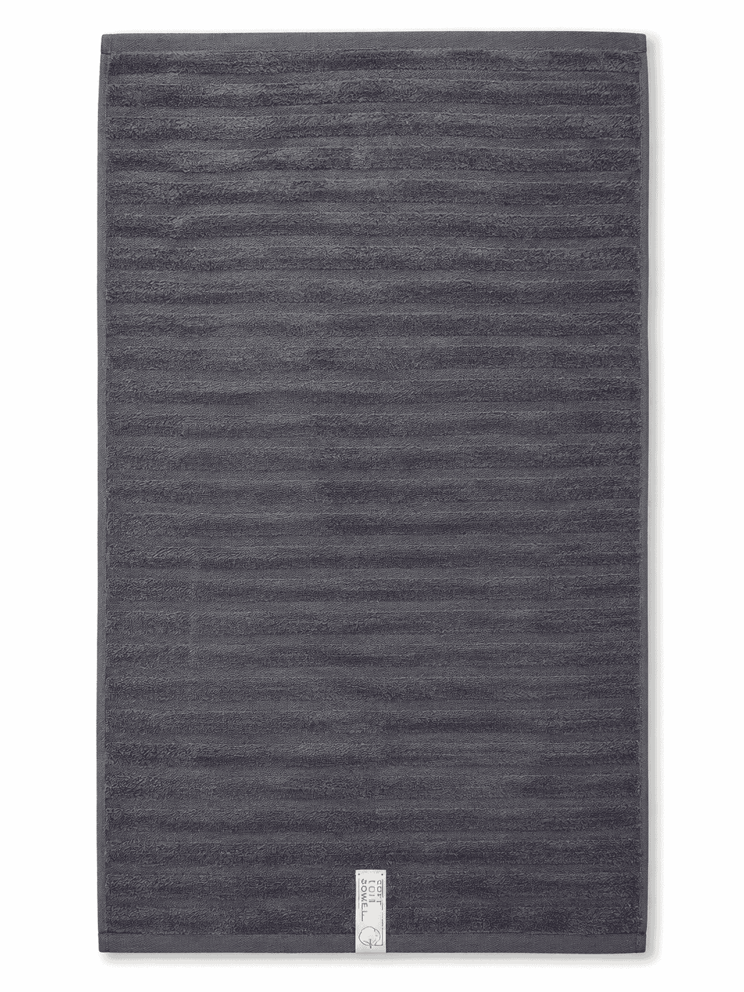 Dark grey textured cotton bath towel
