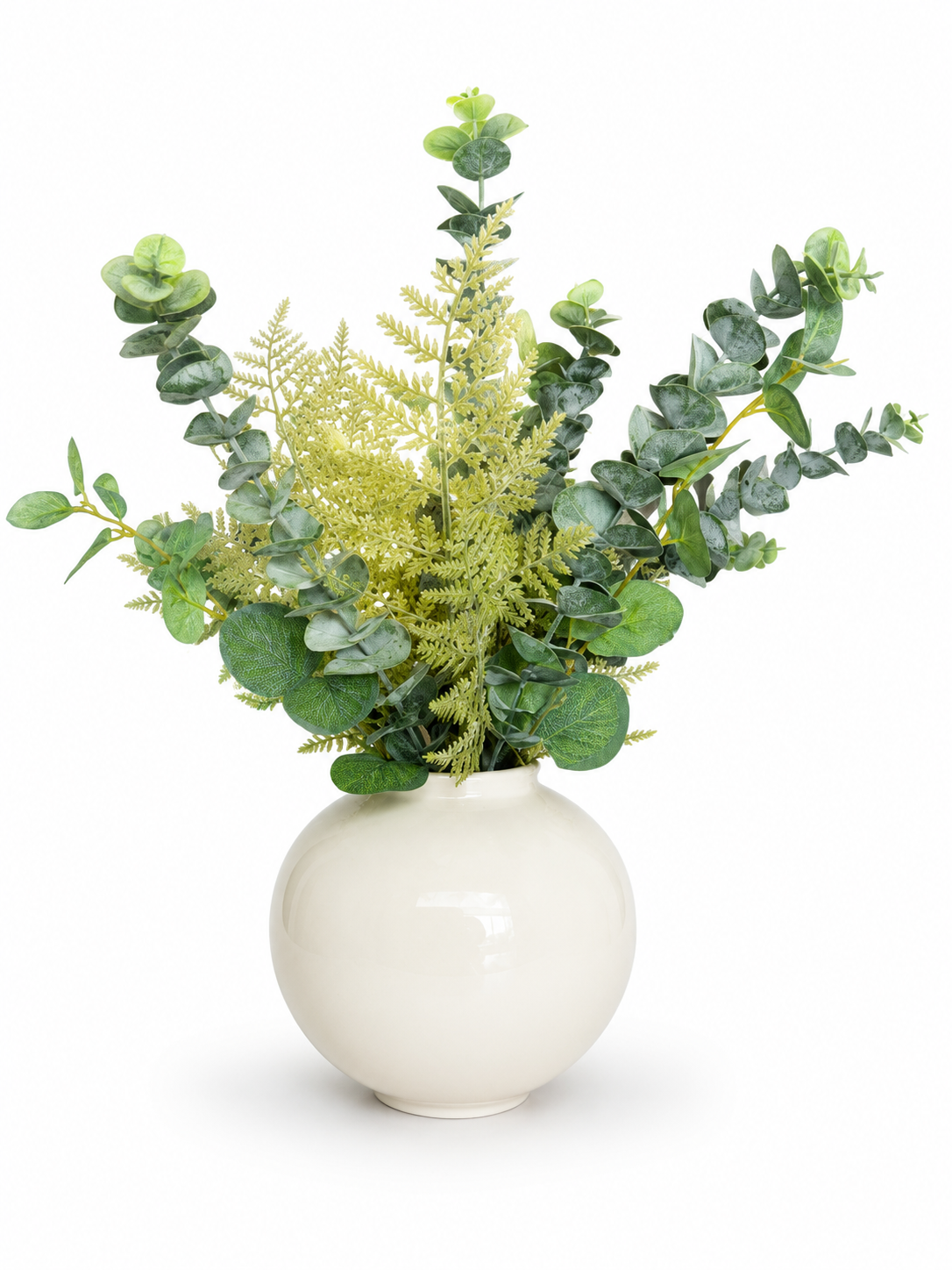 Eucalyptus In White Ceramic pot - Green And White