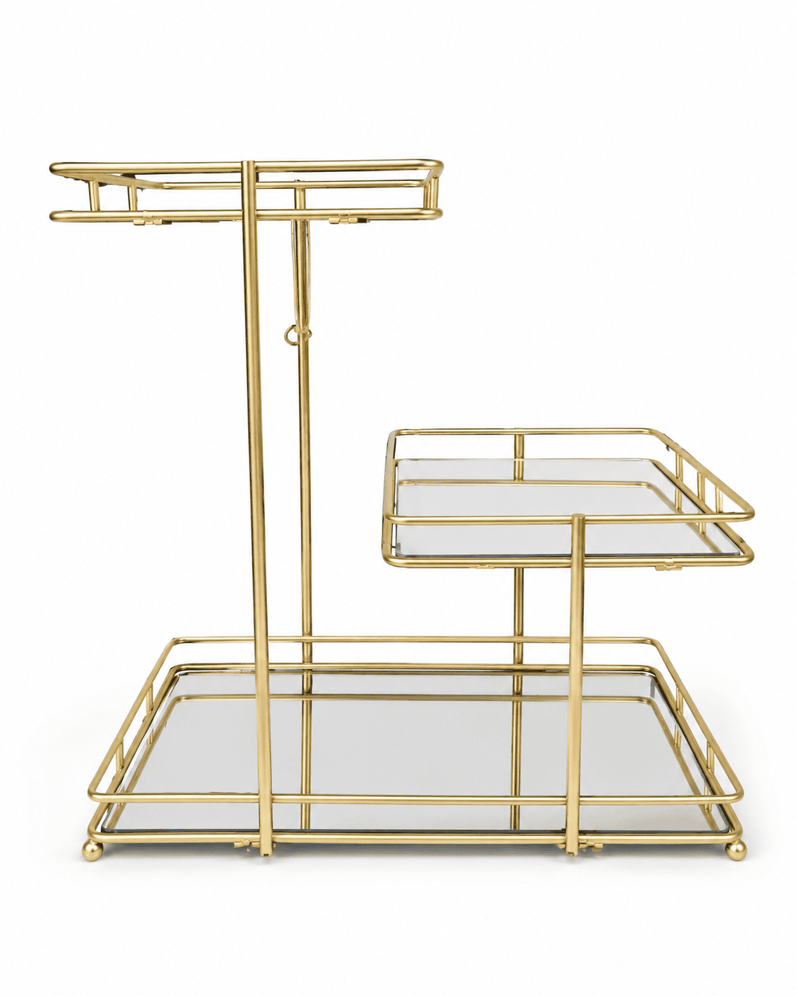 3-Tier Gold Mirrored Vanity Tray