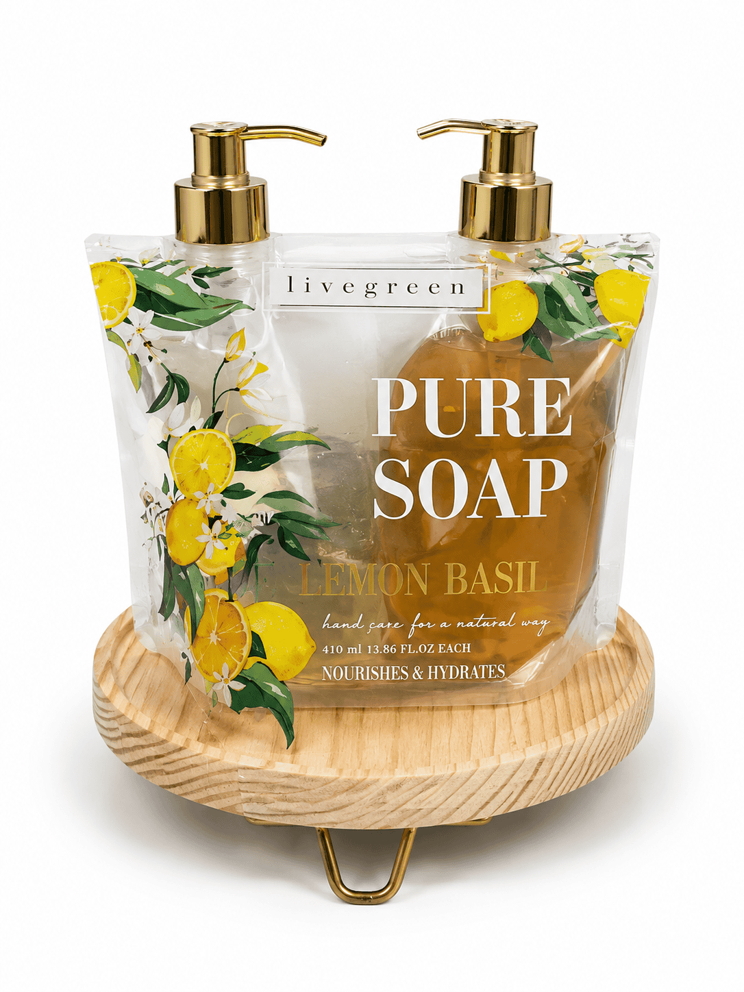 Livegreen 3pc Lemon and basic soap caddy
